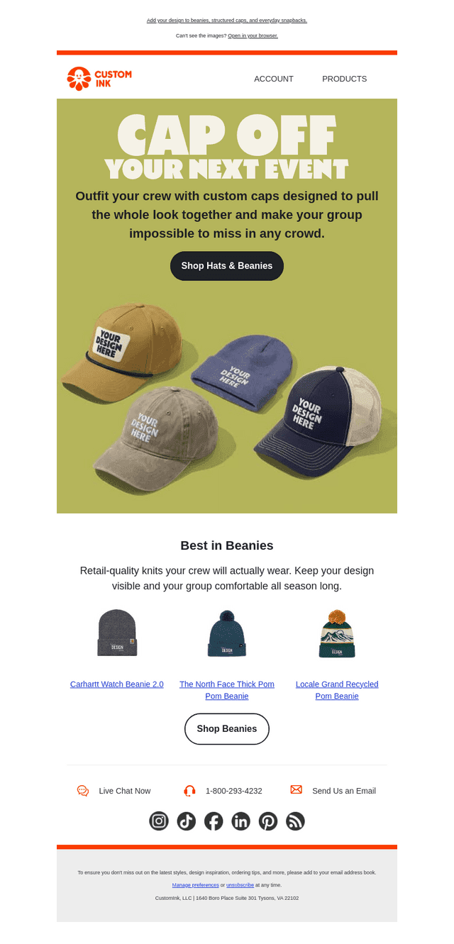 Custom Ink email from Thu, Oct 22, 2026