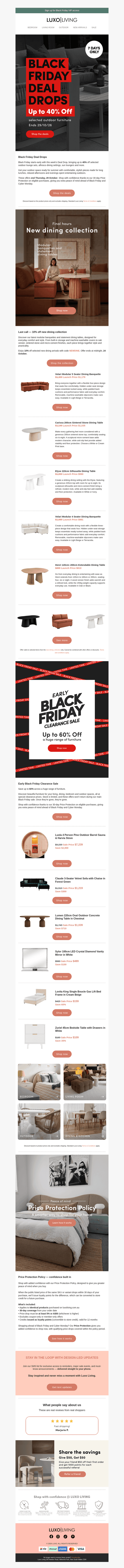 Luxo Living email from Thu, Oct 22, 2026