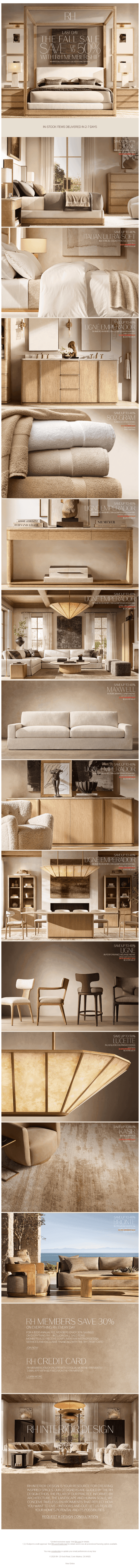Restoration Hardware email from Thu, Oct 22, 2026