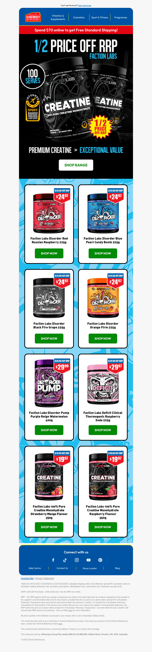 Chemist Warehouse email from Thu, Oct 22, 2026