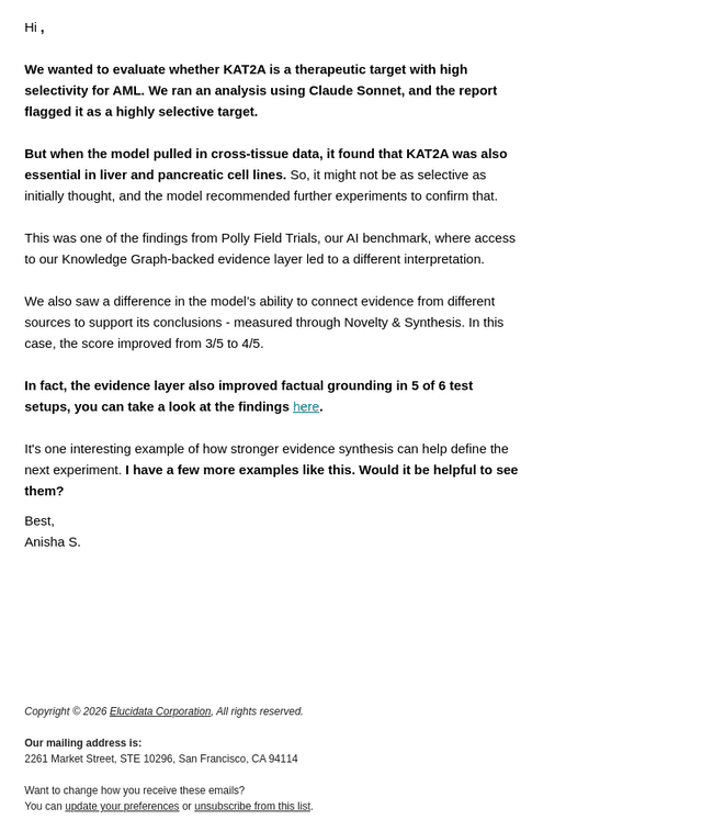 Elucidata email from Thu, Oct 22, 2026