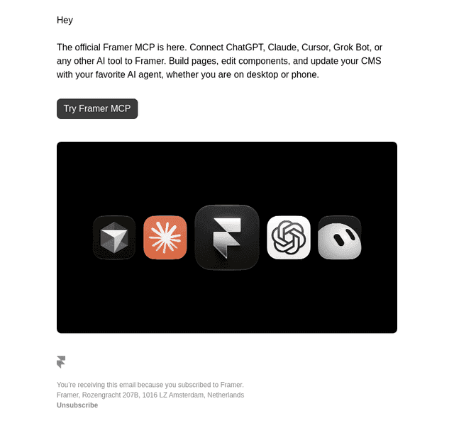 Framer email from Thu, Oct 22, 2026