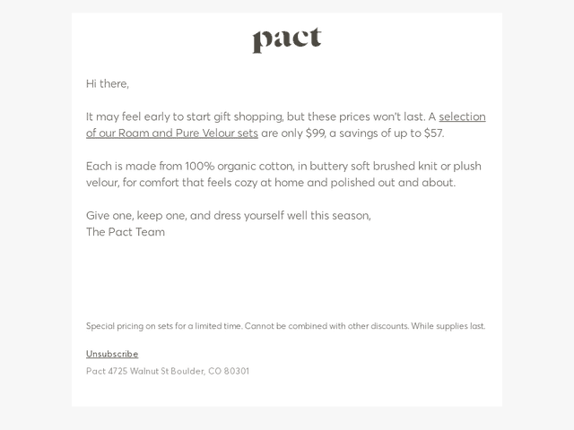 Wear Pact email from Thu, Oct 22, 2026