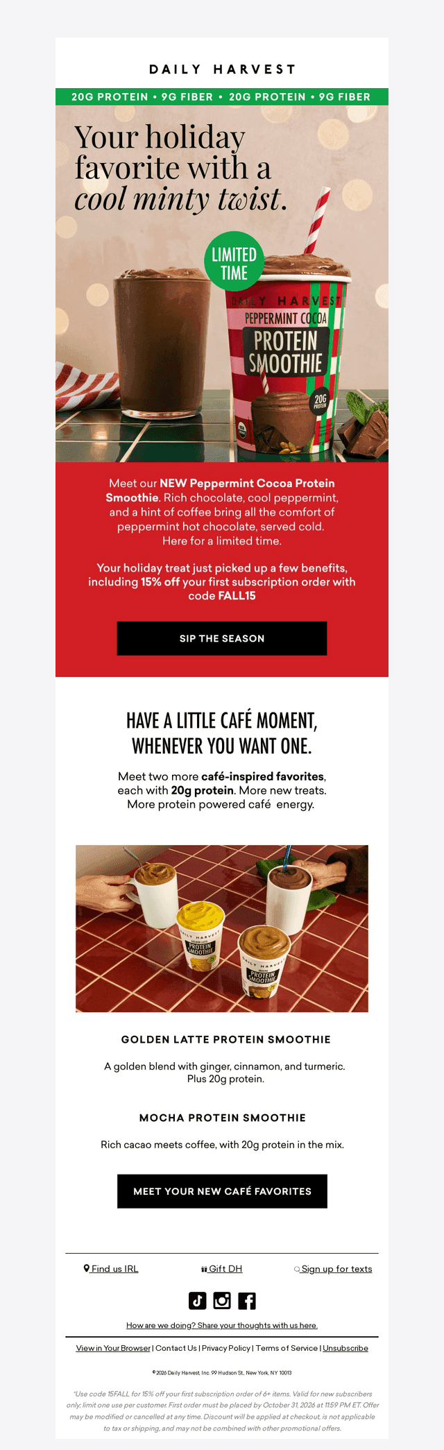 Daily Harvest email from Thu, Oct 22, 2026