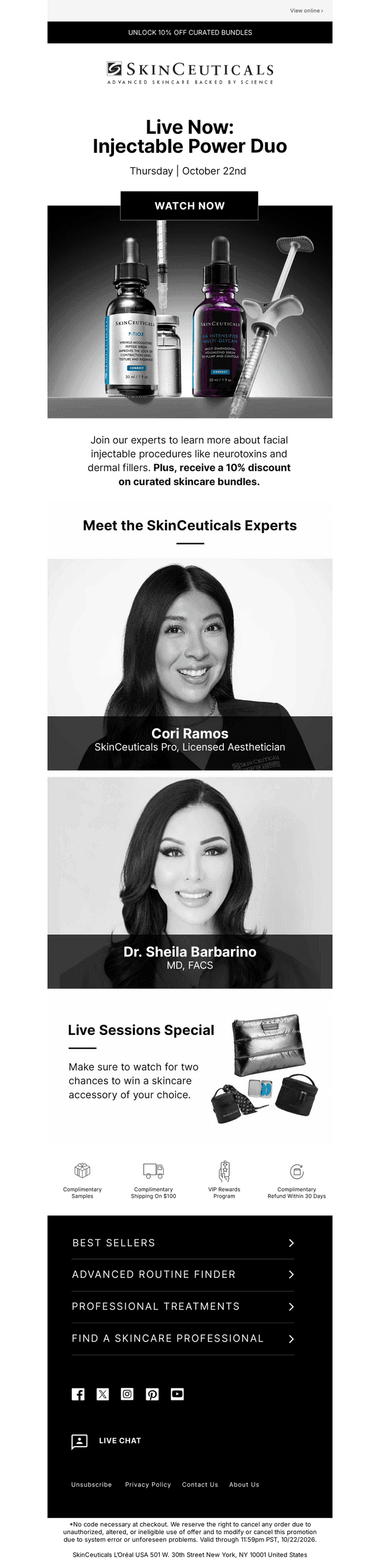 SkinCeuticals email from Thu, Oct 22, 2026