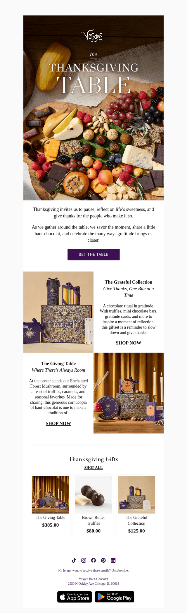 Vosges Haut-Chocolat email from Fri, Oct 23, 2026