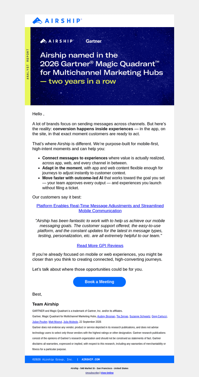 Airship email from Fri, Oct 23, 2026
