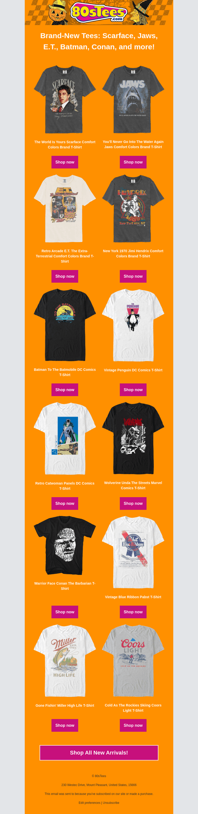 80sTees.com, email from Fri, Oct 23, 2026
