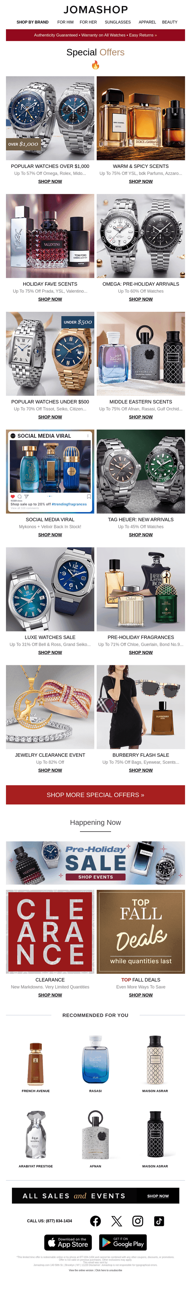 Jomashop email from Fri, Oct 23, 2026