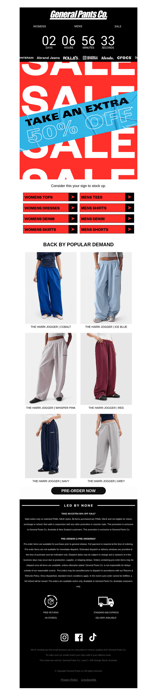 General Pants Co. email from Fri, Oct 23, 2026
