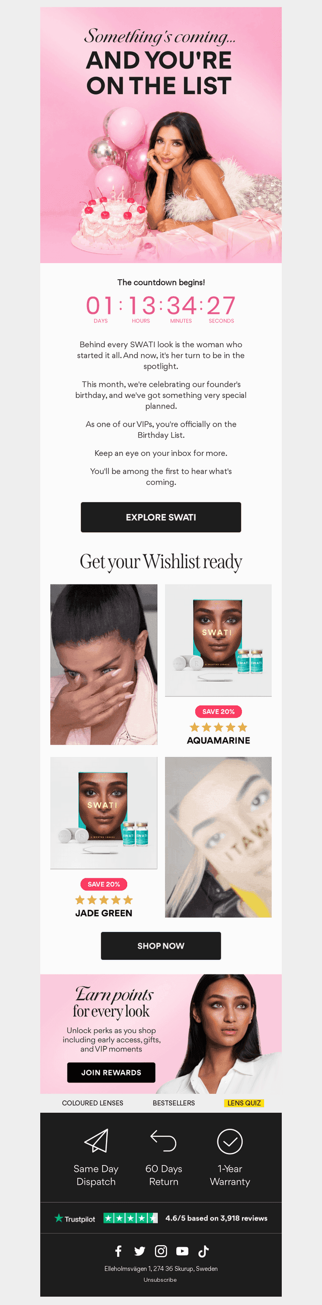 SWATI Cosmetics email from Fri, Oct 23, 2026