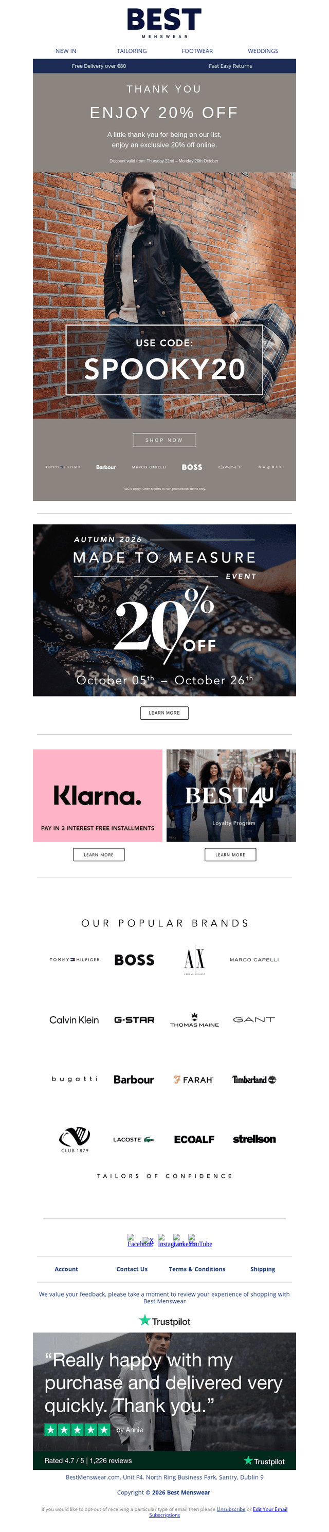 BEST Menswear email from Fri, Oct 23, 2026