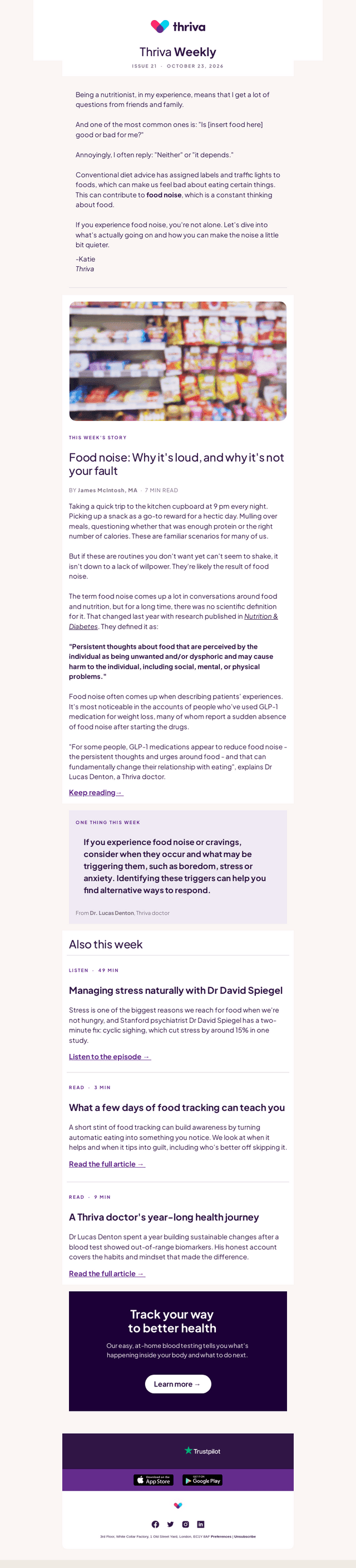 Thriva email from Fri, Oct 23, 2026