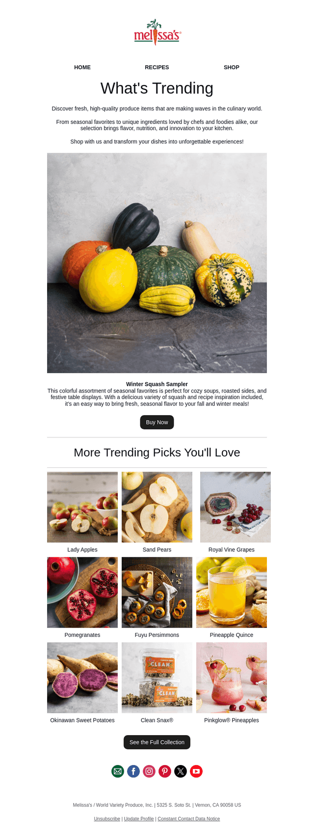 Melissas Produce email from Fri, Oct 23, 2026