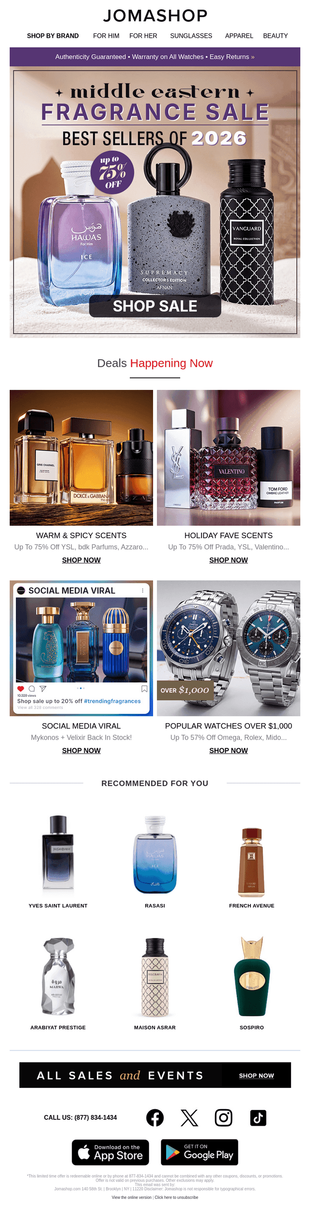 Jomashop email from Fri, Oct 23, 2026