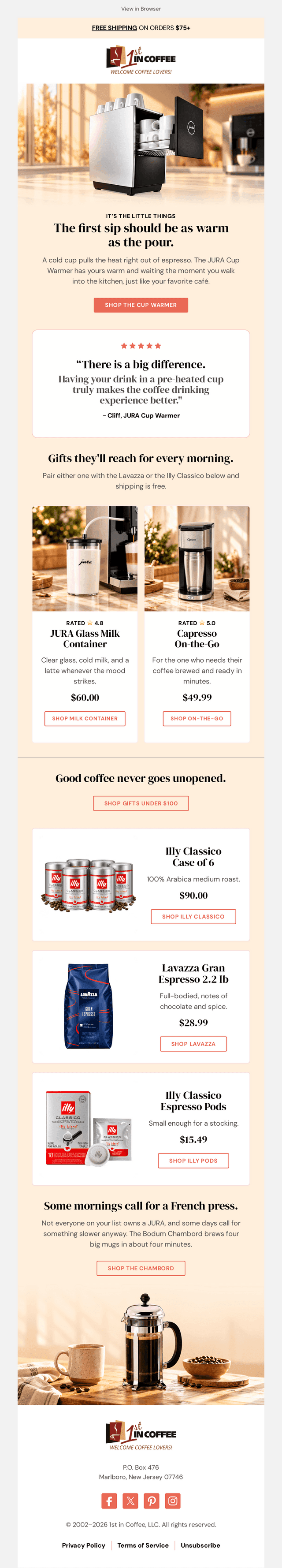 1st in Coffee email from Fri, Oct 23, 2026