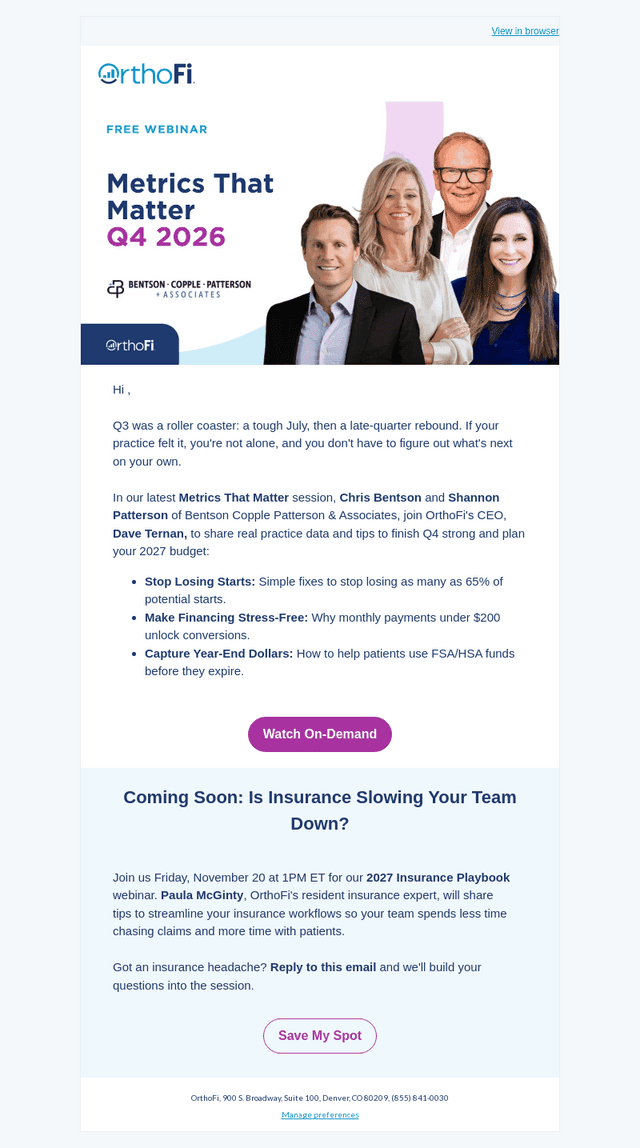 OrthoFi email from Fri, Oct 23, 2026