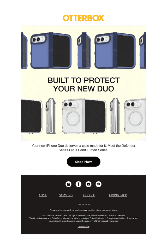 OtterBox email from Fri, Oct 23, 2026