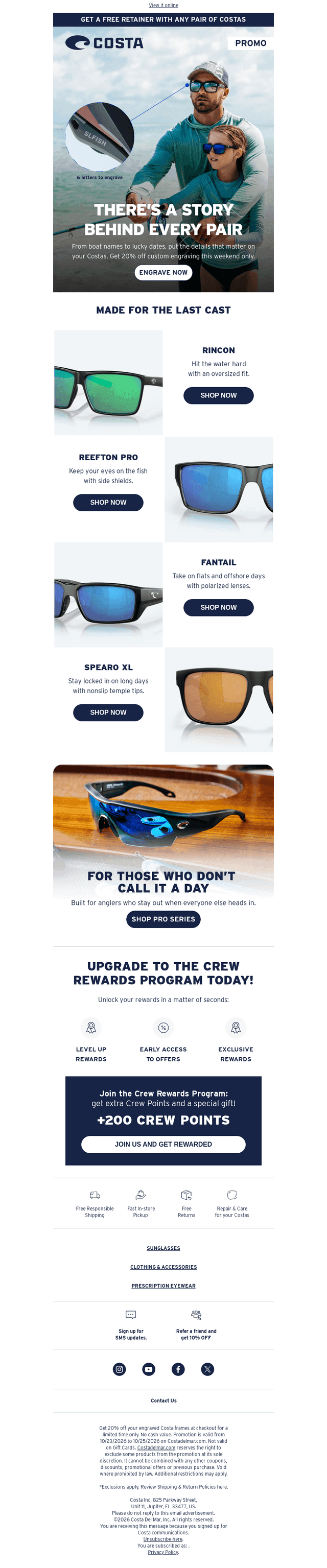 Engrave Your Costas | Save 20%