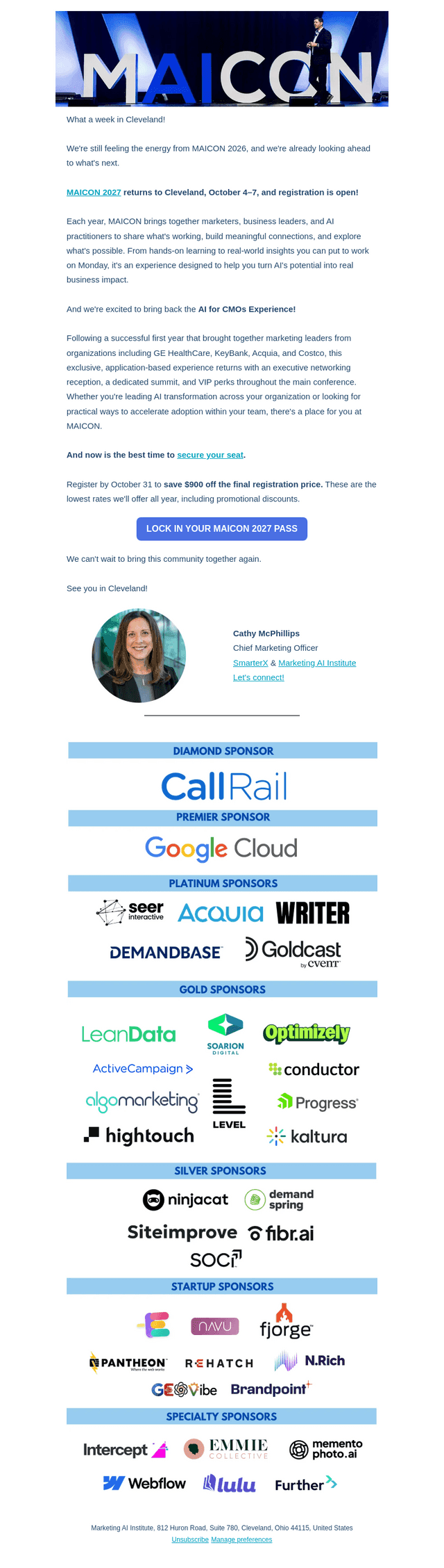 Marketing Artificial Intelligence Institute email from Fri, Oct 23, 2026