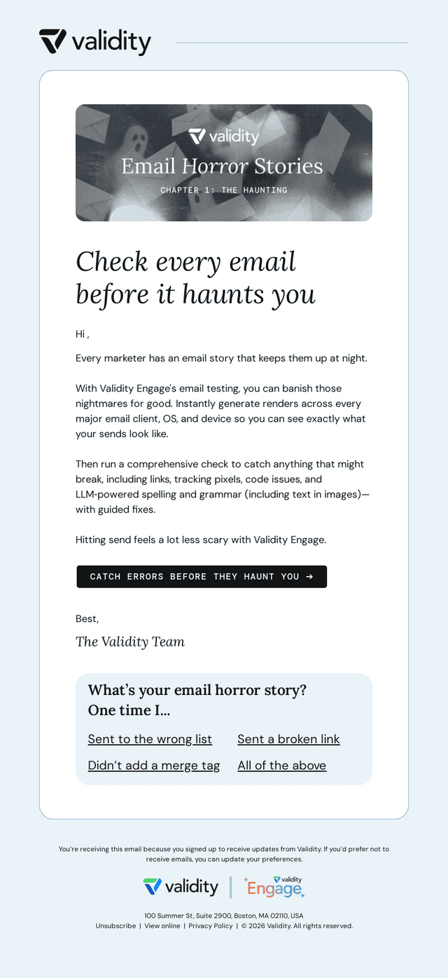 Validity Inc. email from Fri, Oct 23, 2026