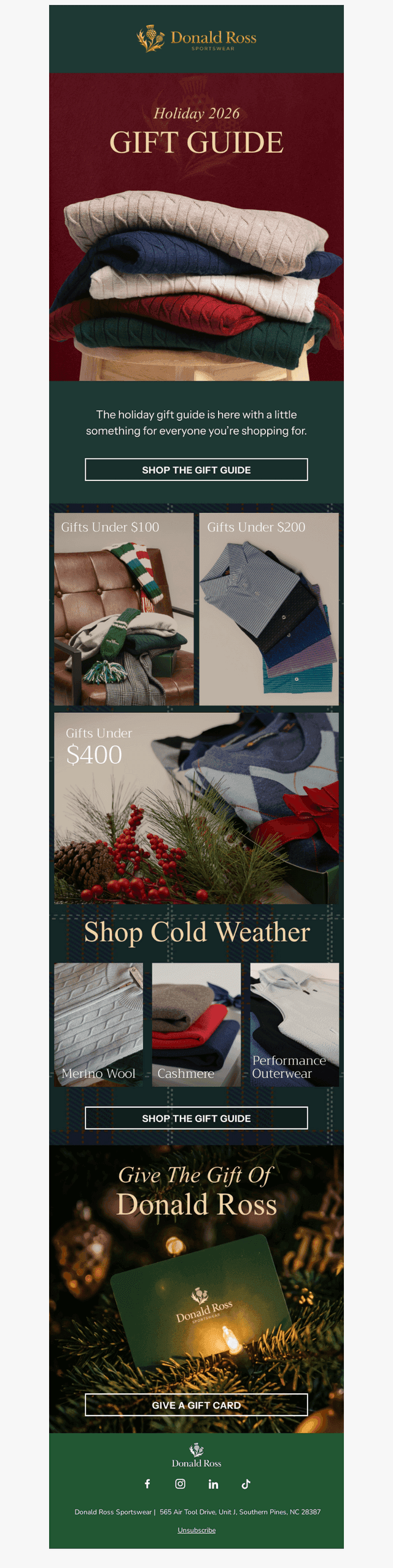 Donald Ross Sportswear email from Fri, Oct 23, 2026