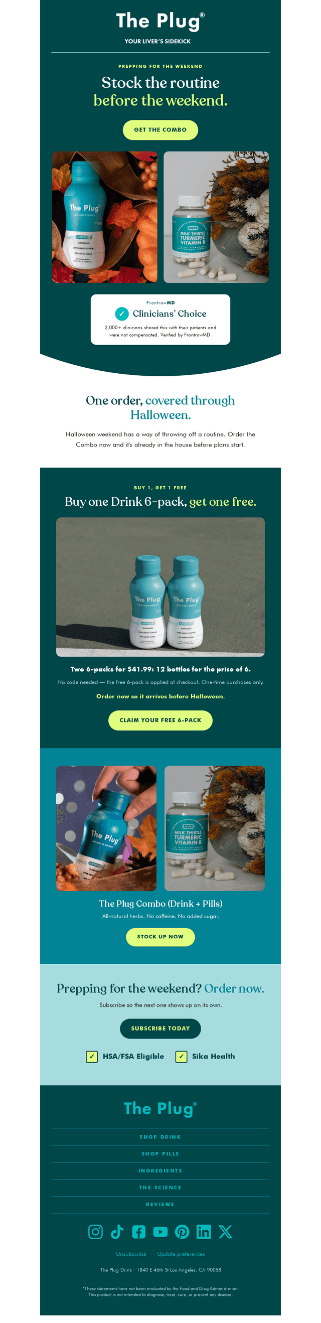 The Plug Drink email from Fri, Oct 23, 2026