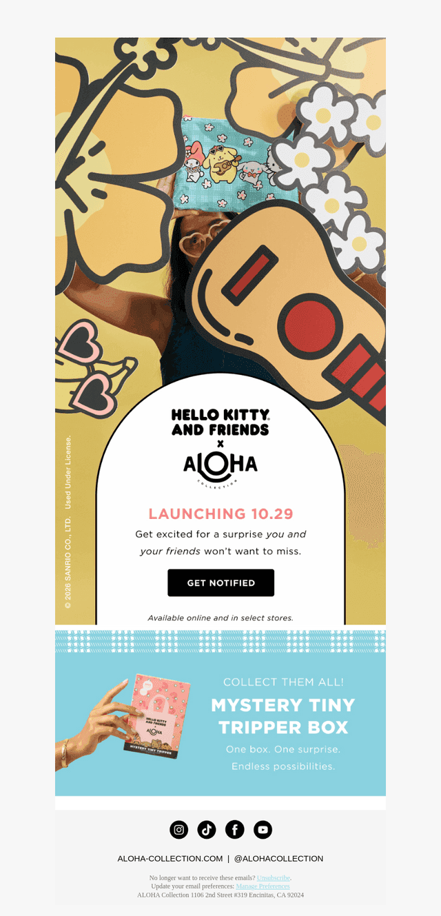 ALOHA Collection email from Fri, Oct 23, 2026