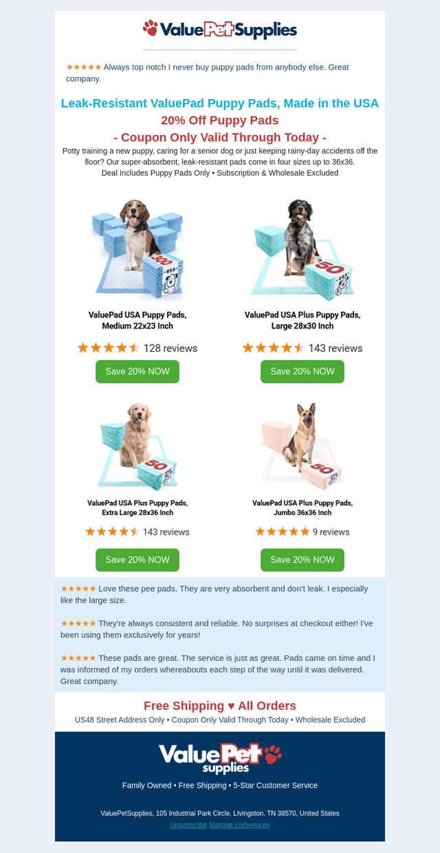 ValuePetSupplies email from Fri, Oct 23, 2026