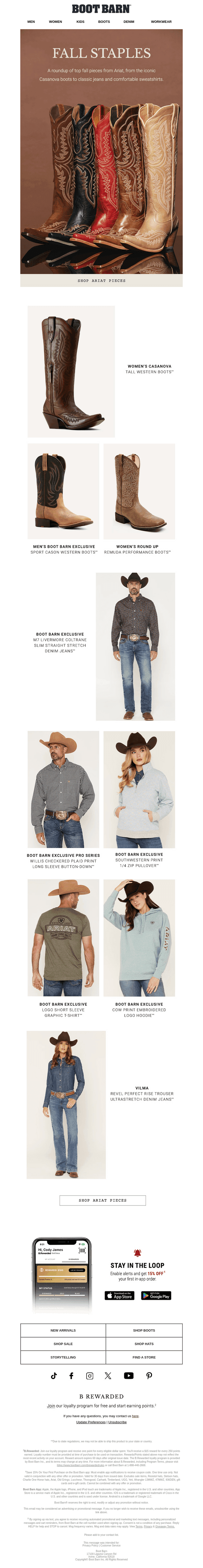 Boot Barn email from Fri, Oct 23, 2026