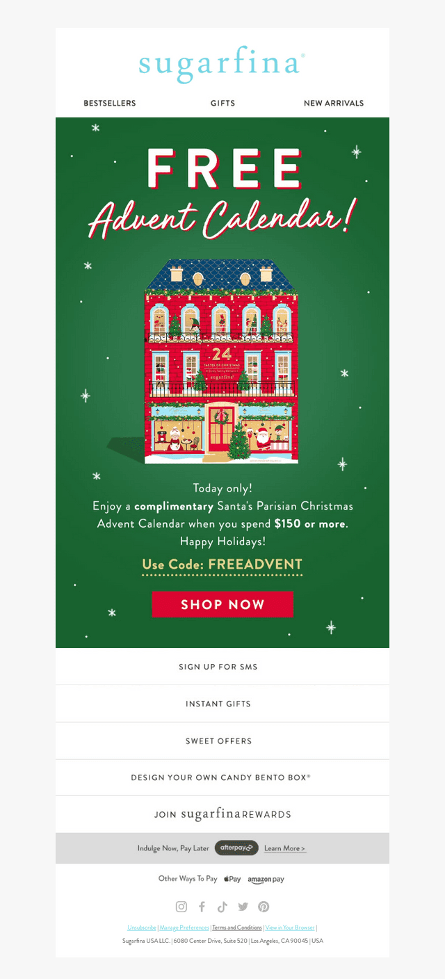 Sugarfina email from Fri, Oct 23, 2026
