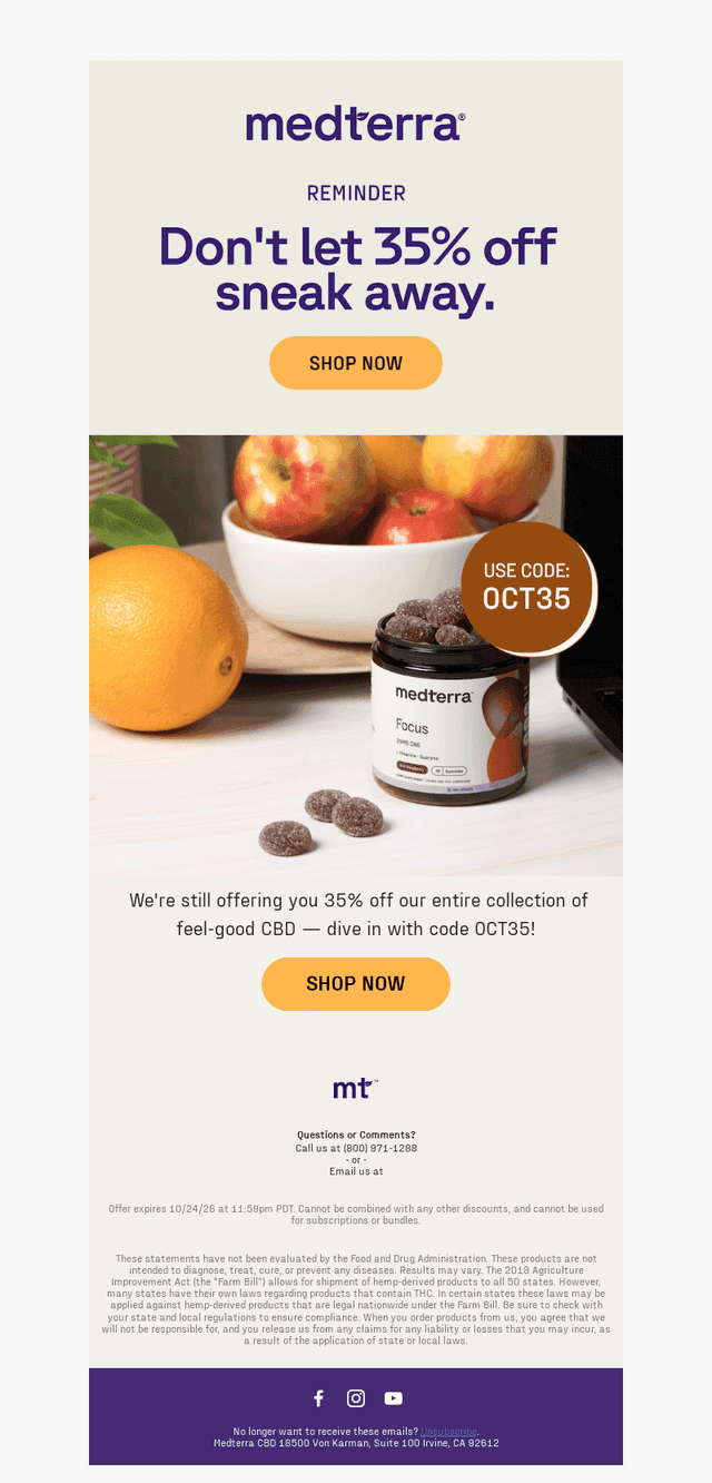 Medterra email from Fri, Oct 23, 2026
