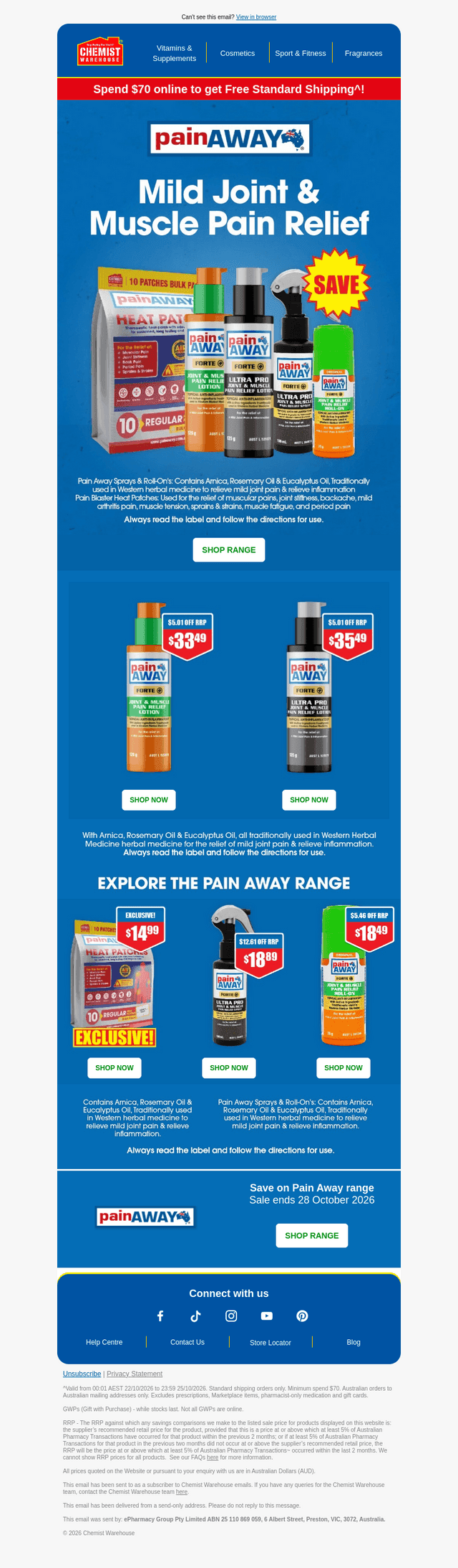 Chemist Warehouse email from Fri, Oct 23, 2026