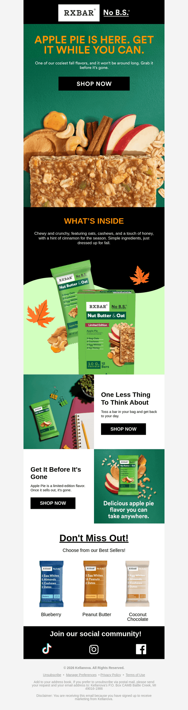 RXBAR email from Sat, Oct 24, 2026