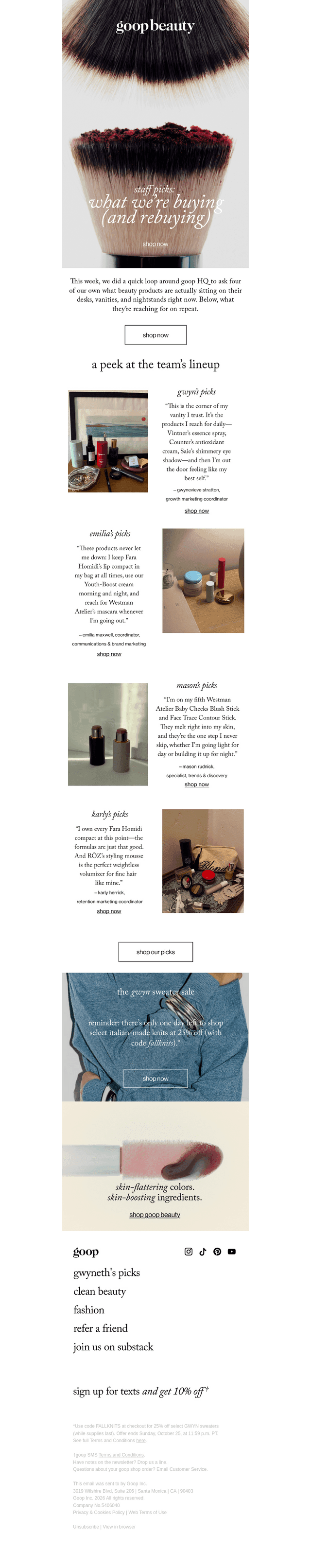 Goop email from Sat, Oct 24, 2026