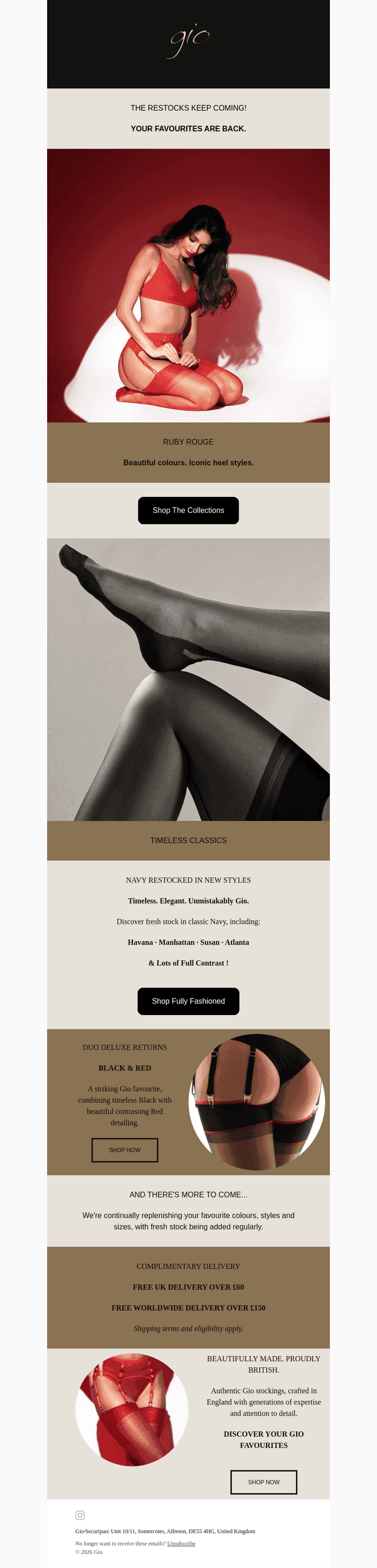 Gio Stockings email from Sat, Oct 24, 2026