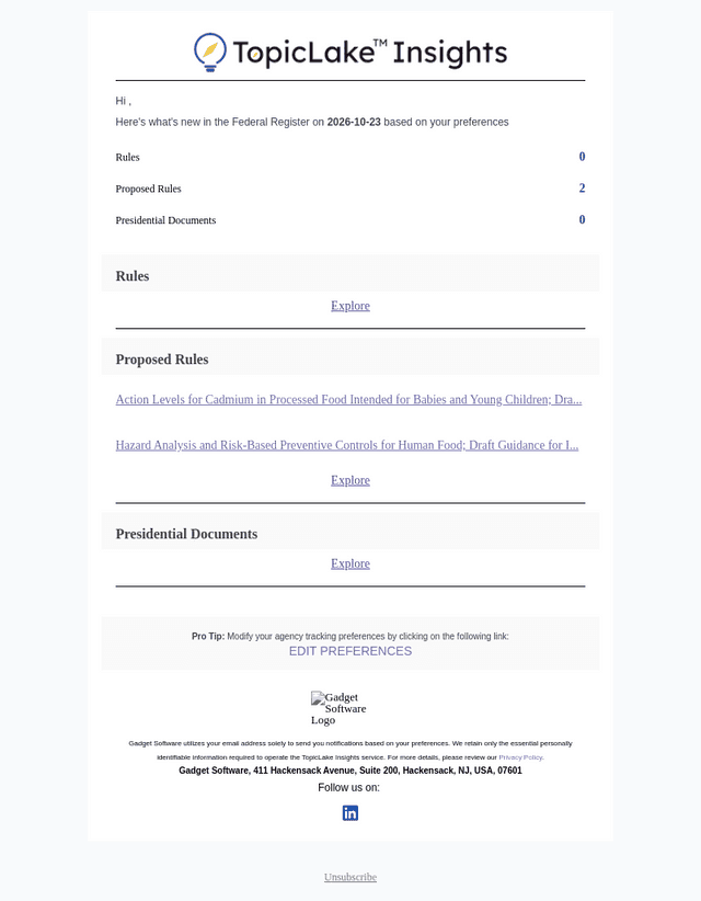 TopicLake email from Sat, Oct 24, 2026