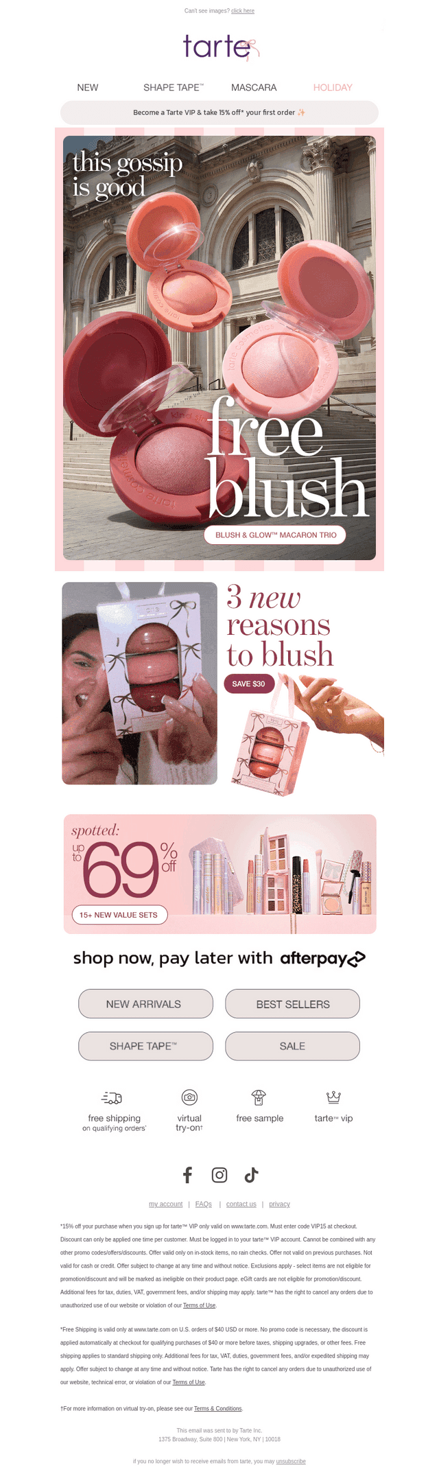 Tarte Cosmetics email from Sat, Oct 24, 2026