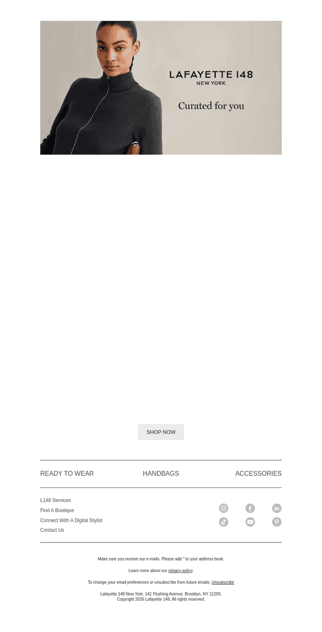 Lafayette 148 New York email from Sat, Oct 24, 2026