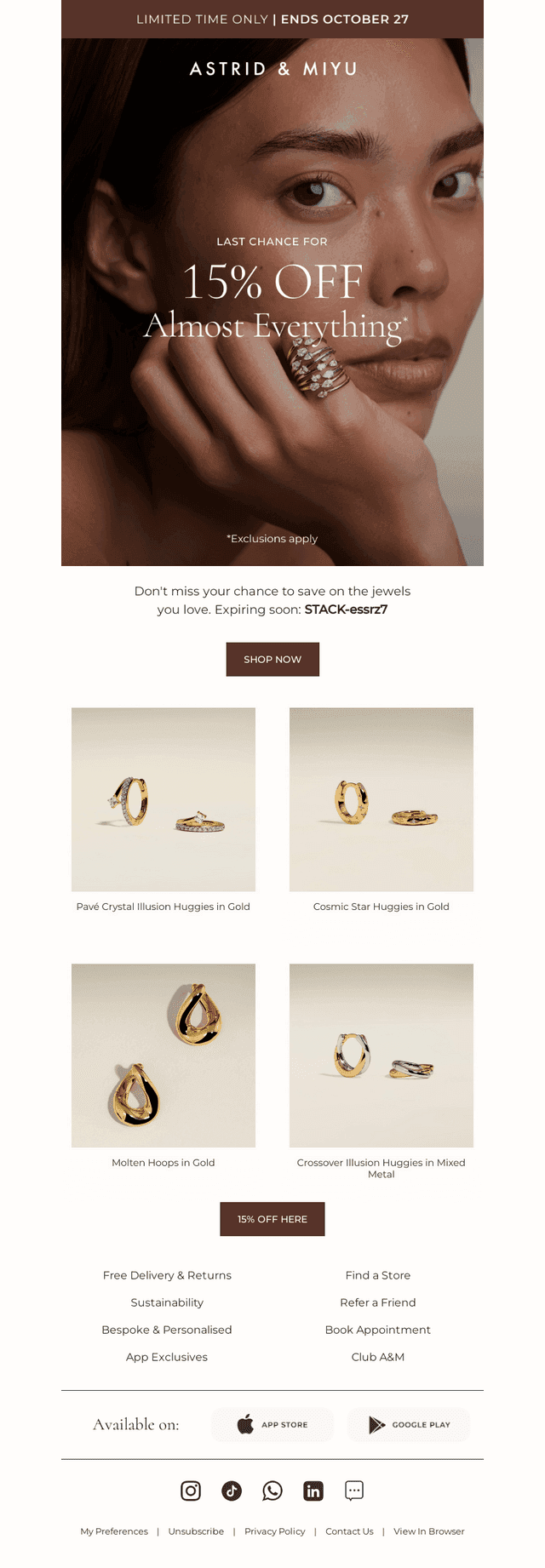 Final reminder for 15% off