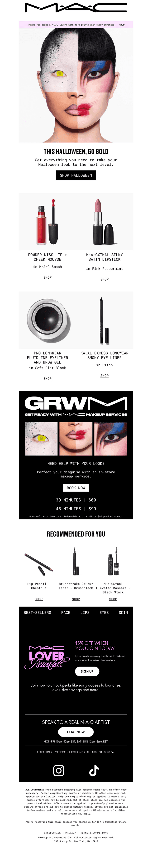 MAC Cosmetics email from Sat, Oct 24, 2026
