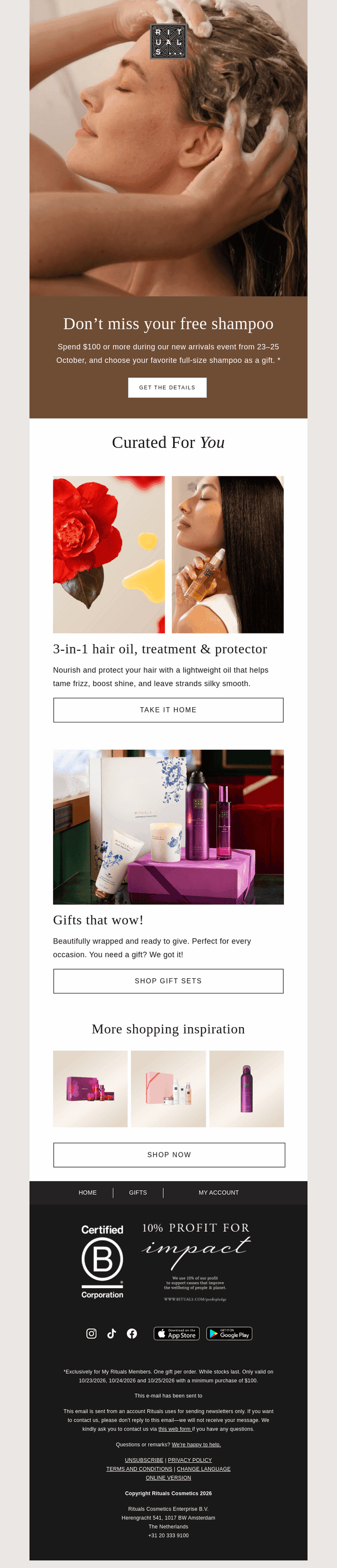 Rituals email from Sat, Oct 24, 2026
