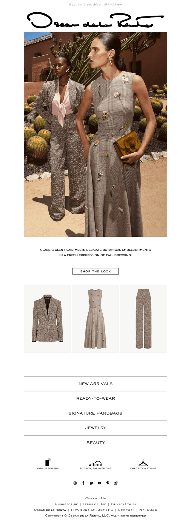 Oscar de la Renta email from Sat, Oct 24, 2026