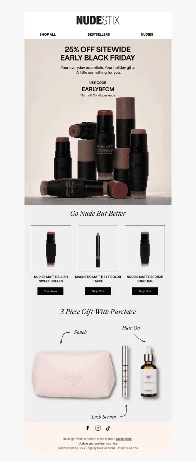 Nudestix email from Sat, Oct 24, 2026