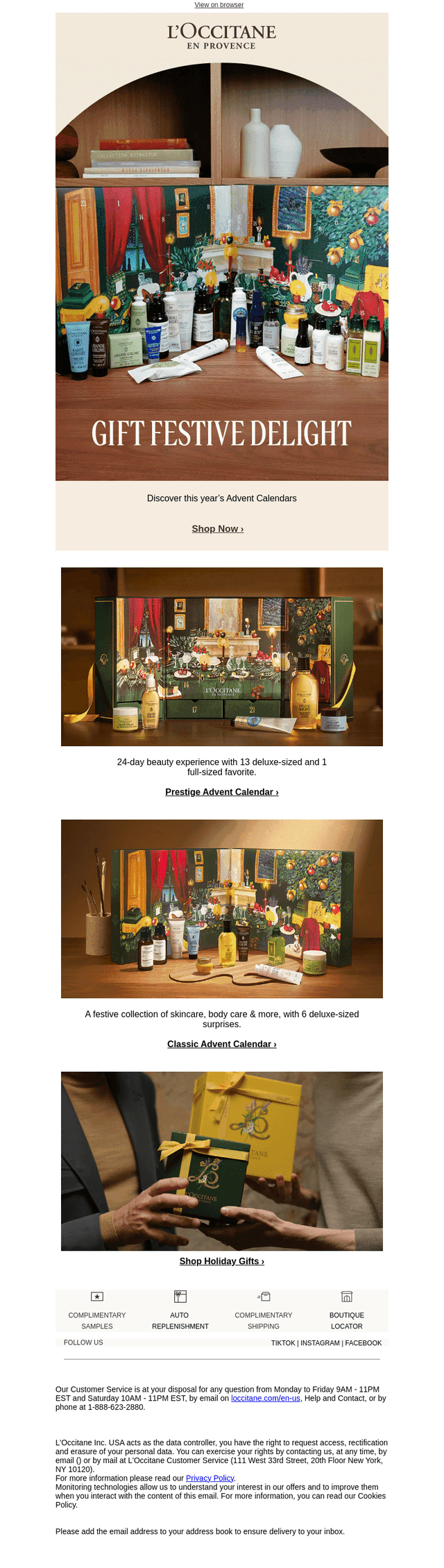 L'Occitane en Provence email from Sat, Oct 24, 2026