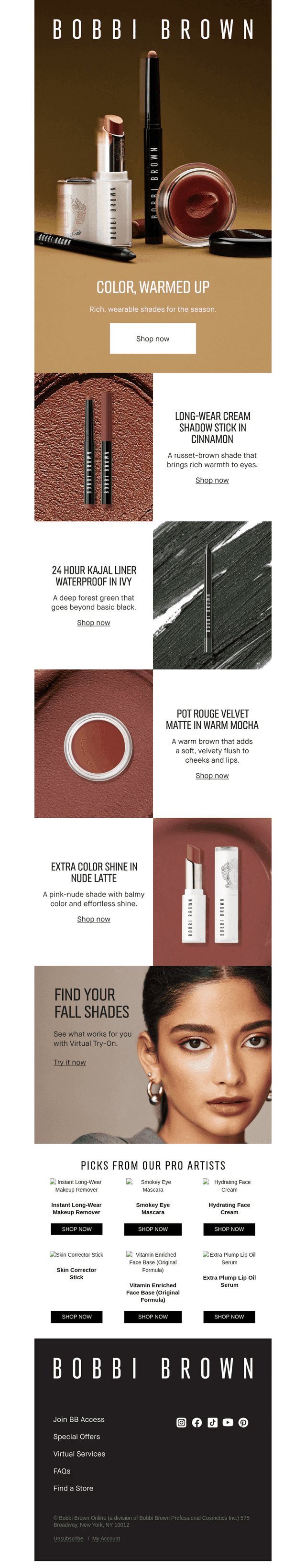 Bobbi Brown Cosmetics email from Sat, Oct 24, 2026