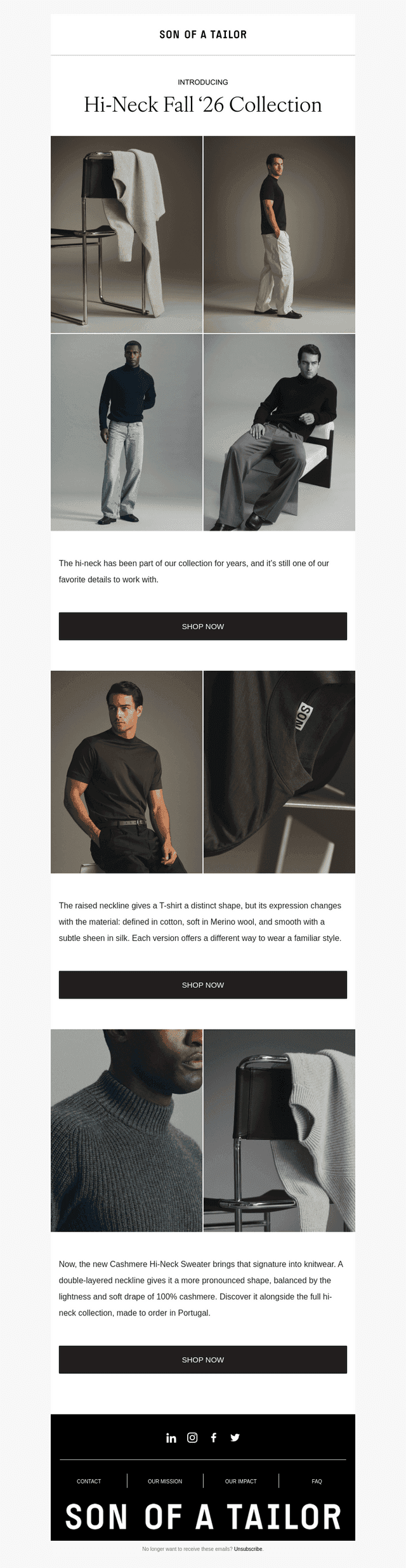 Son of a Tailor email from Sat, Oct 24, 2026