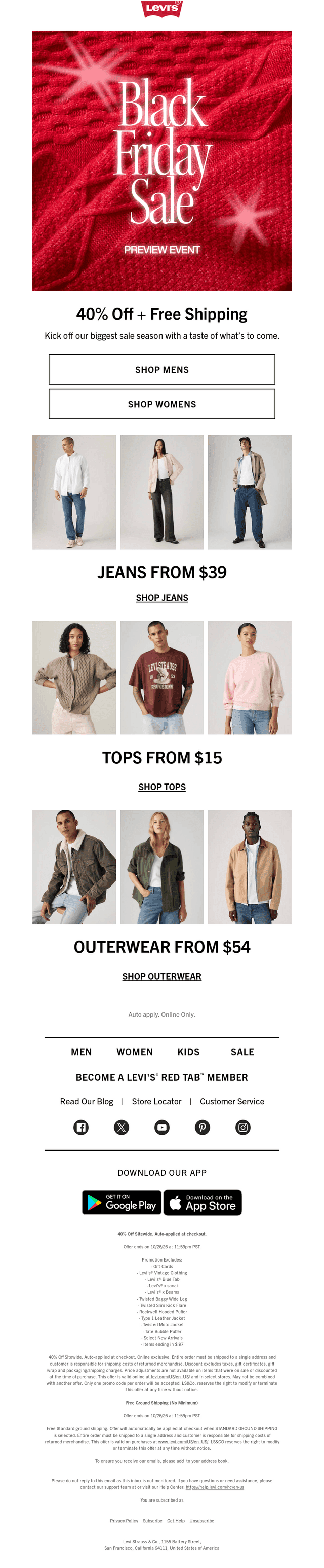 Levi's email from Sat, Oct 24, 2026