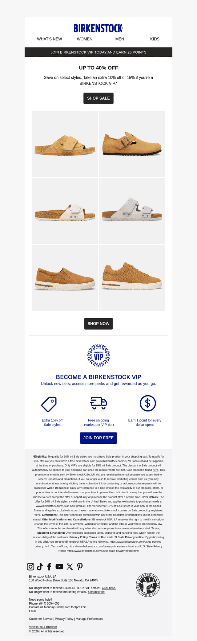 Birkenstock email from Sat, Oct 24, 2026