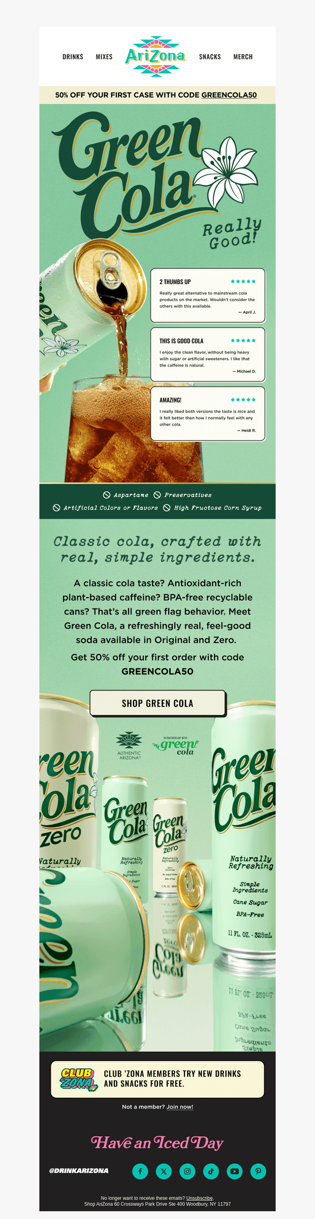 Arizona Iced Tea email from Sat, Oct 24, 2026